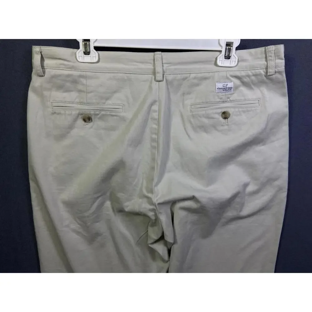 Vineyard Vines 36x32 solid stone beige Club Pant classic fit sz 37x31 Preppy EUC